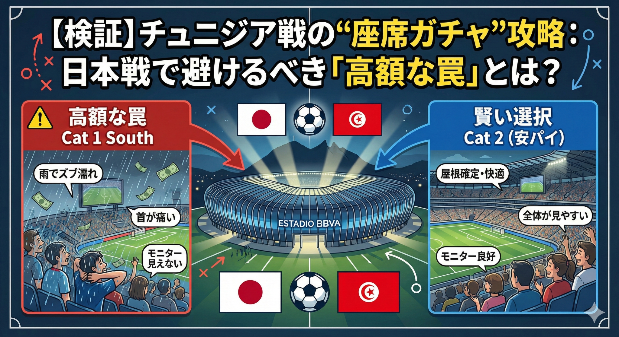 W杯2026 チュニジア戦 座席ガチャ検証