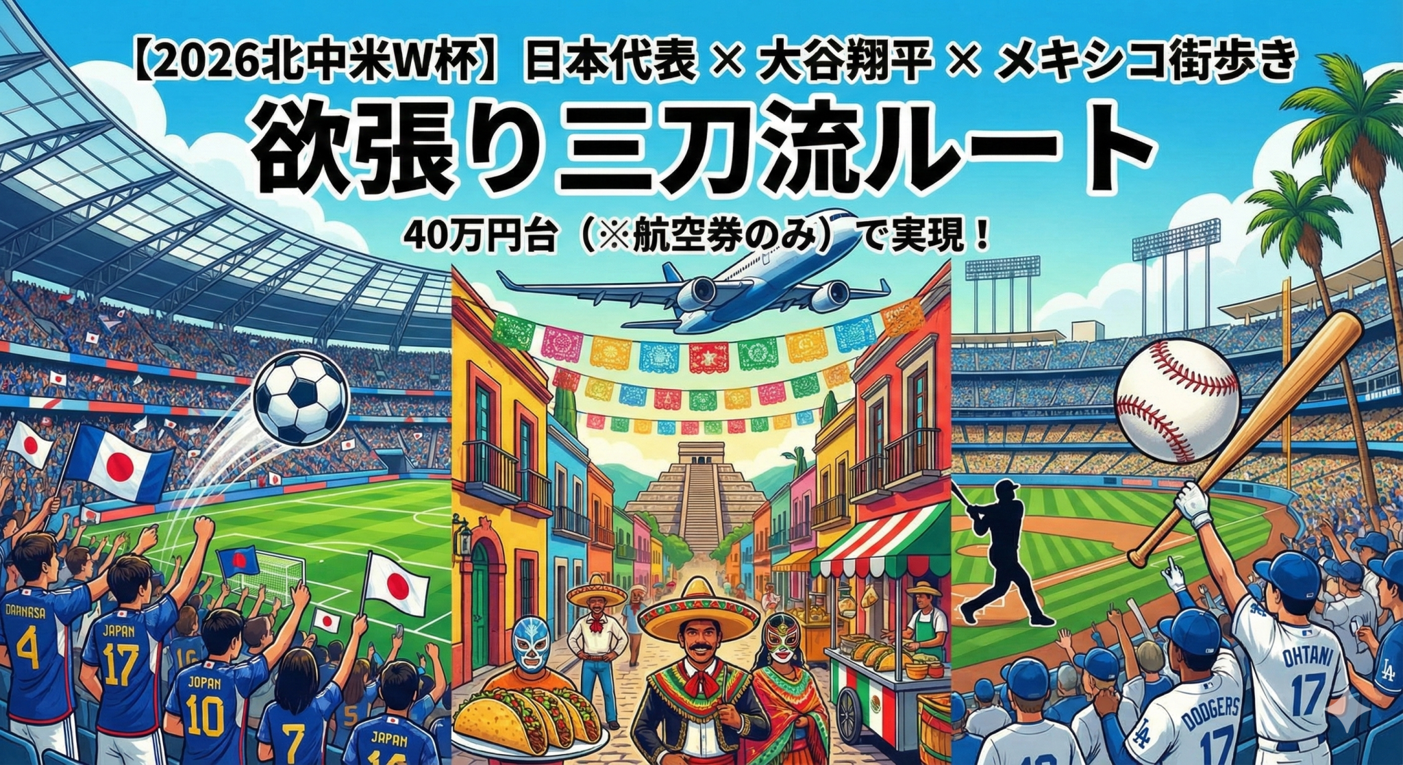 W杯2026 旅程プラン第3弾 日本代表×大谷翔平×メキシコ