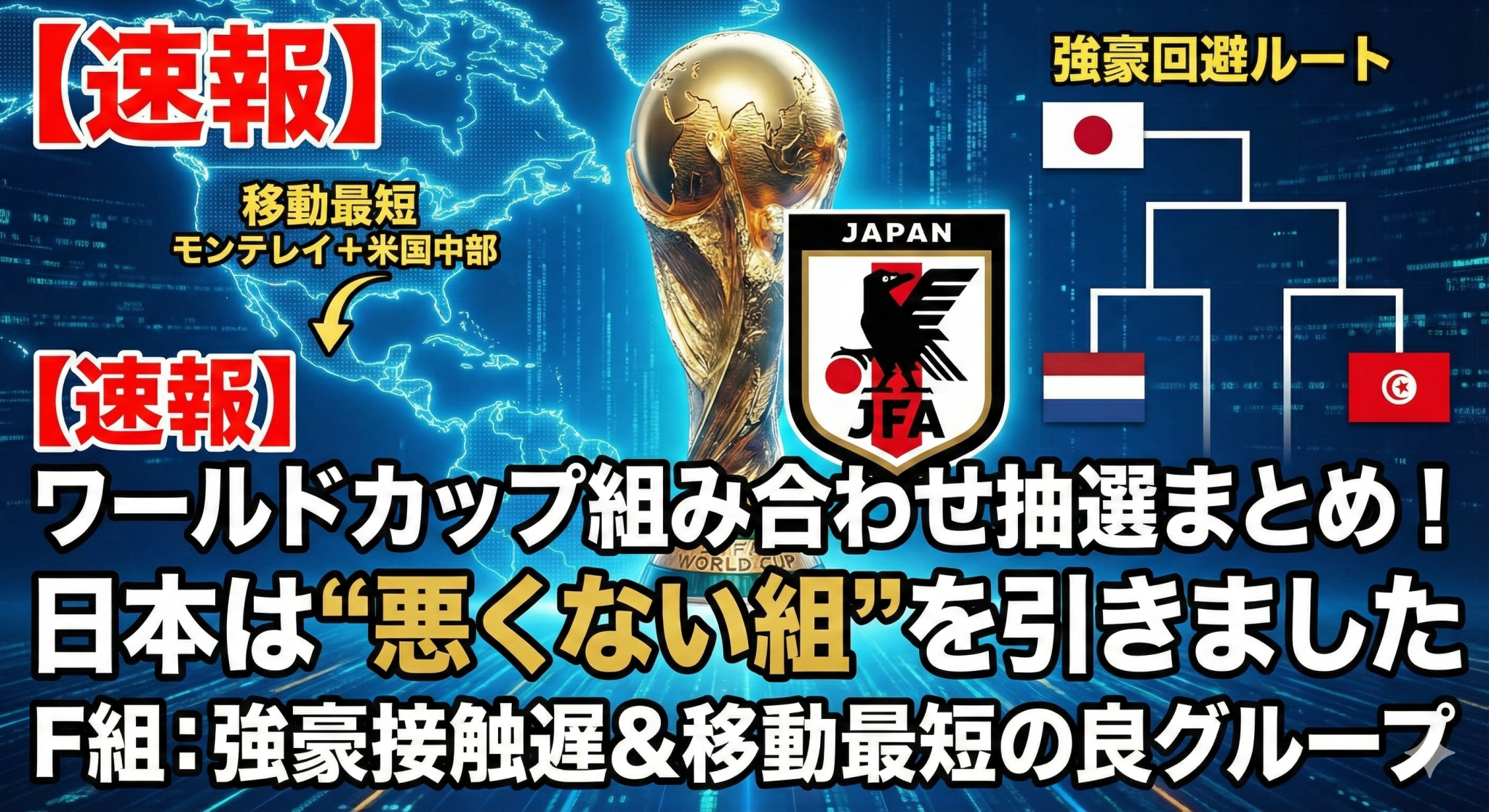 W杯2026 組み合わせ抽選結果まとめ