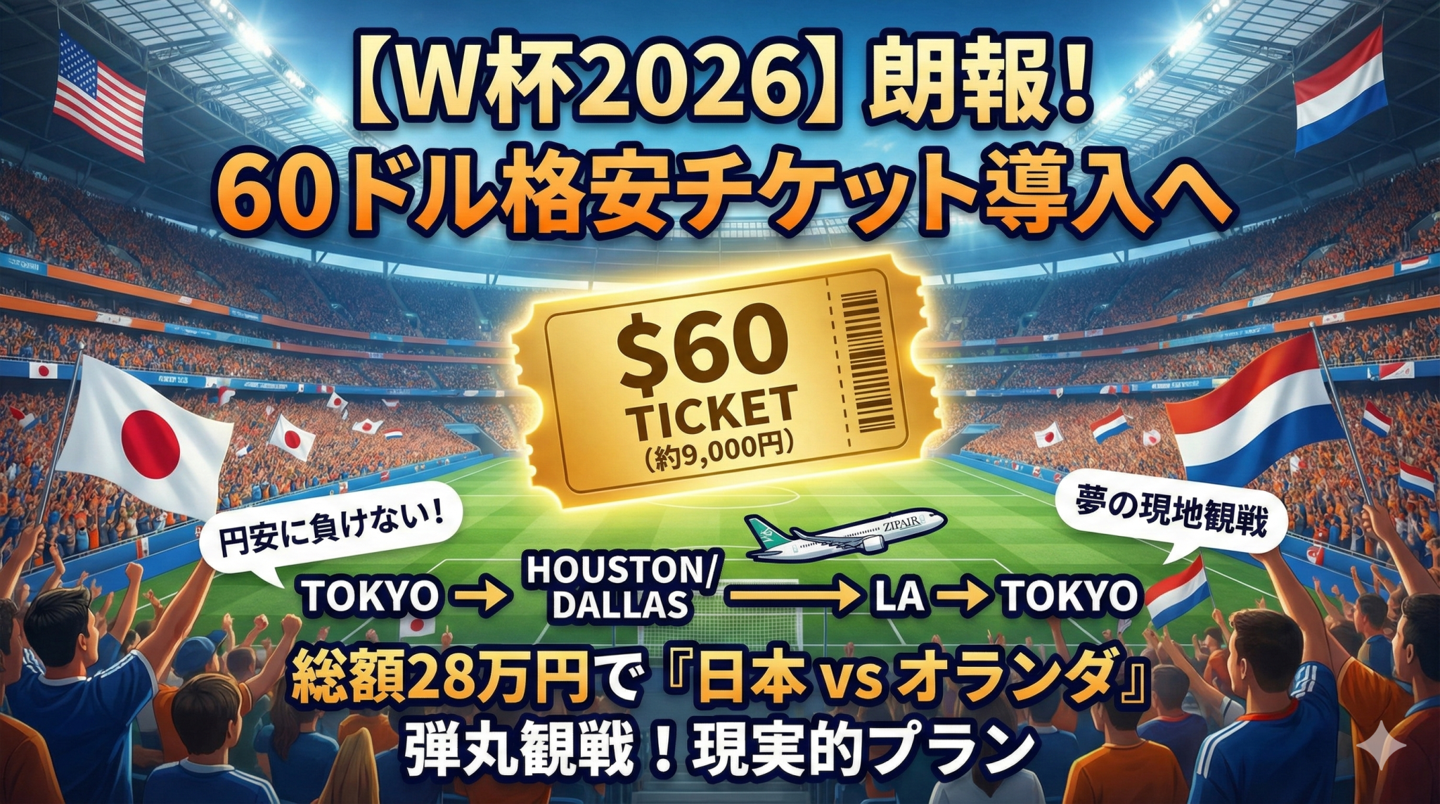 W杯2026 60ドル サポーターチケット導入