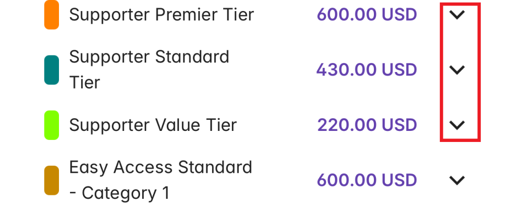 チケット支払い方法の選択画面