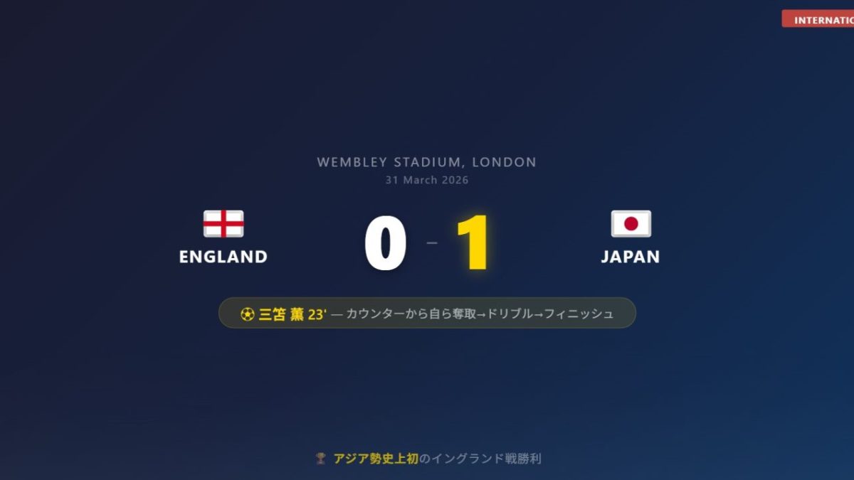 海外の反応・採点】イングランド 0-1 日本｜三笘薫が聖地ウェンブリー